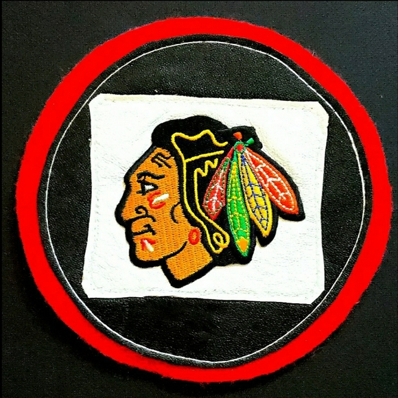 NEW (1) Chicago Black Hawks NHL Hockey Patch/Emblem/Appliqué! 5" x 5". Leather - Picture 5 of 5